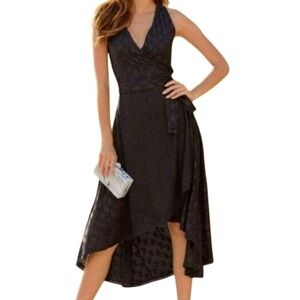 Boston Proper Black High-Low V-Neck Dress Size 14 NWT